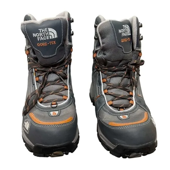 North Face RARE Y2K Primaloft X-2 GoreTex Mens Hiking Boots Size 10 Grey Orange