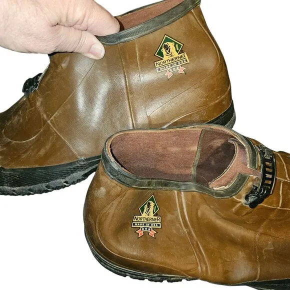 Northerner Vtg Rubber Buckle Boots Shoe Covers Made in USA Union Made Size 15