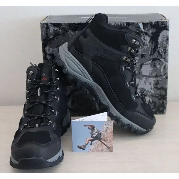 Nortiv 8 JS19004M Men’s Sz 11 Black Non-Slip Suede Waterproof Hiking Boots