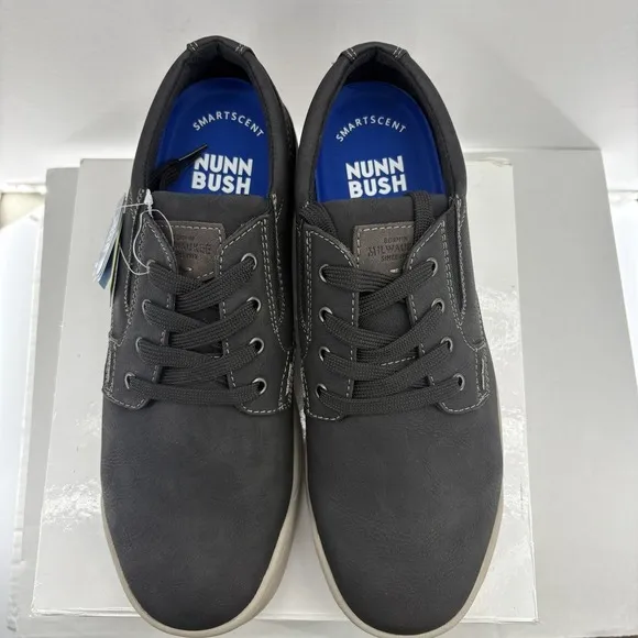 Nunn Bush Tour Canvas Plain Toe Sneakers, Black, Men's 10M