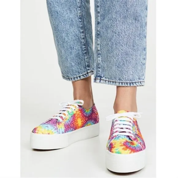 NWB Superga Platform Tie Dye Sneakers Size 9.5