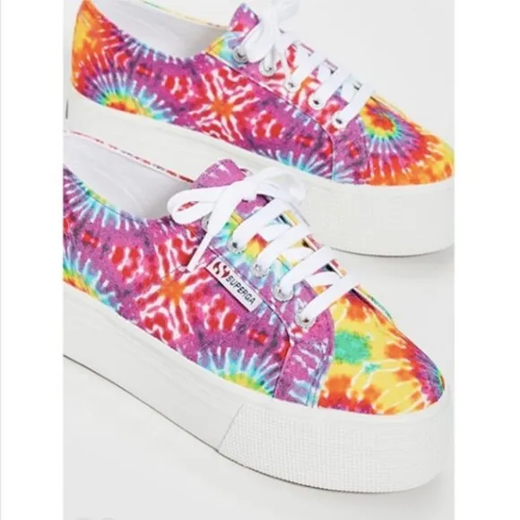 NWB Superga Platform Tie Dye Sneakers Size 9.5