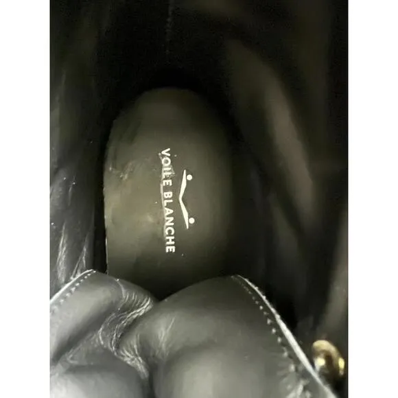 NWB Voile Blanche Ava BLACK LEATHER Shearling Hiking BOOTS/SNEAKERS 9/39 NEW