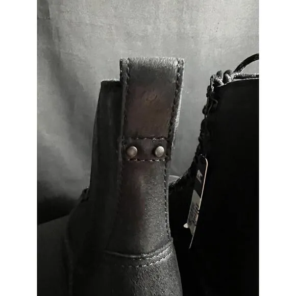 NWB WOMENS SOREL LENNOX LACE WATERPROOF (WP) Leather Boots BLACK US SZ 6.5/37.5