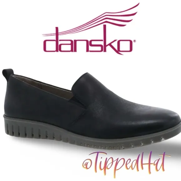 NWOB $149 Dansko Linley Slip On (Women) - Black Burnished Calf size 37