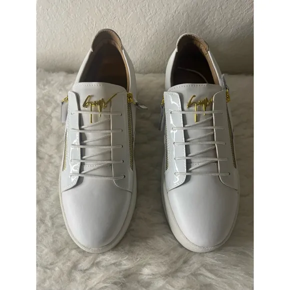 NWOB Authentic Guiseppe Zanotti Frankie Men Italian White Sneakers Size 45/US 12
