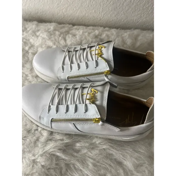 NWOB Authentic Guiseppe Zanotti Frankie Men Italian White Sneakers Size 45/US 12