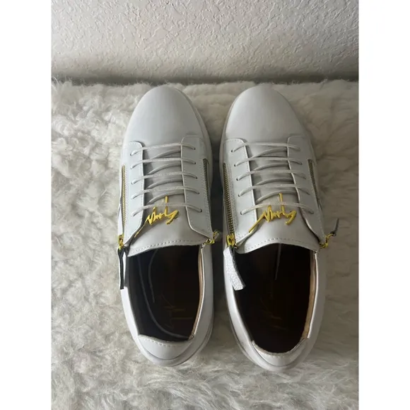 NWOB Authentic Guiseppe Zanotti Frankie Men Italian White Sneakers Size 45/US 12