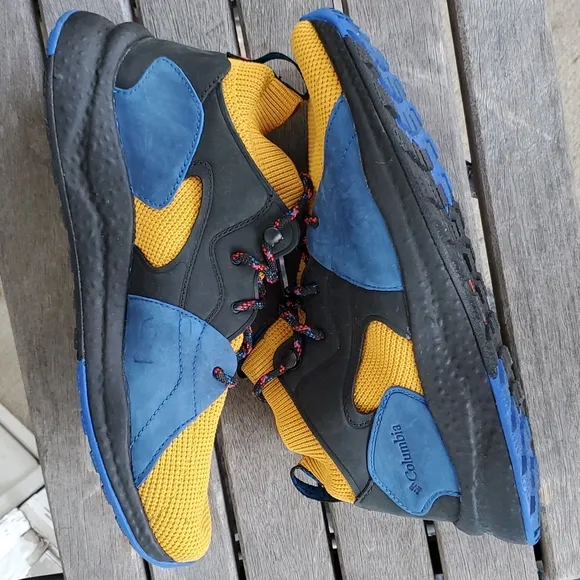 NWOB Columbia Atmos X SH/FT OutDry Waterproof Men's Mid Yellow/Blue Shoes - 8.5