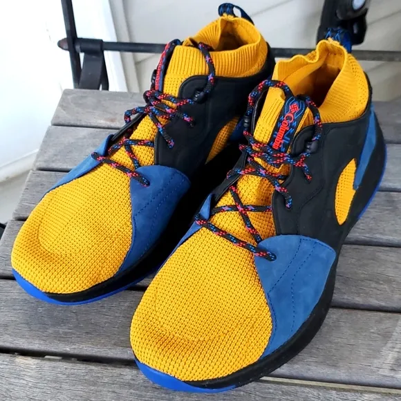 NWOB Columbia Atmos X SH/FT OutDry Waterproof Men's Mid Yellow/Blue Shoes - 8.5