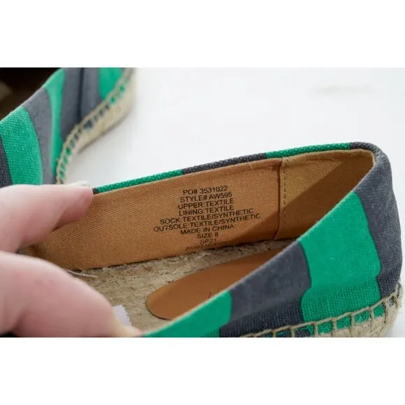 NWOB J Crew Striped Flats Women's Sz 8 Shoes