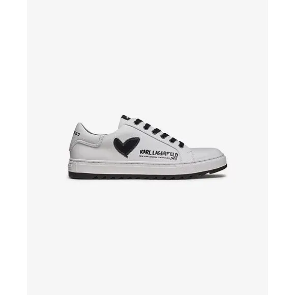 NWOB KARL LAGERFELD PARIS Men's SHOES 9.5 M  Reflective Heart Logo Sneaker