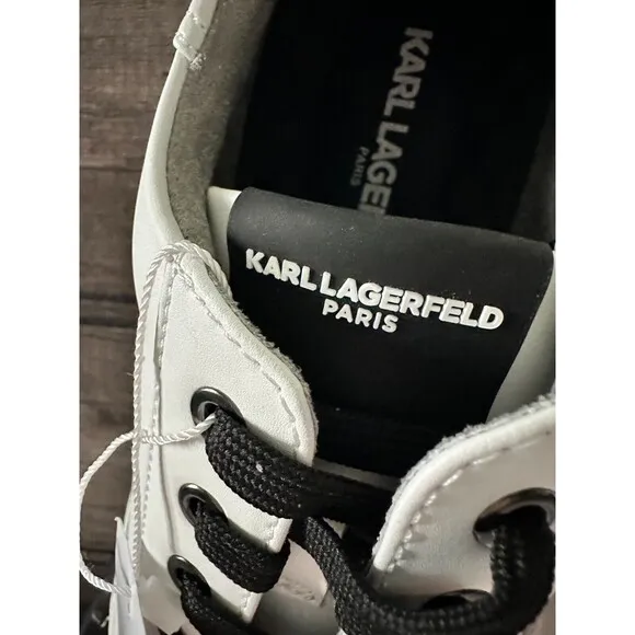 NWOB KARL LAGERFELD PARIS Men's SHOES 9.5 M  Reflective Heart Logo Sneaker