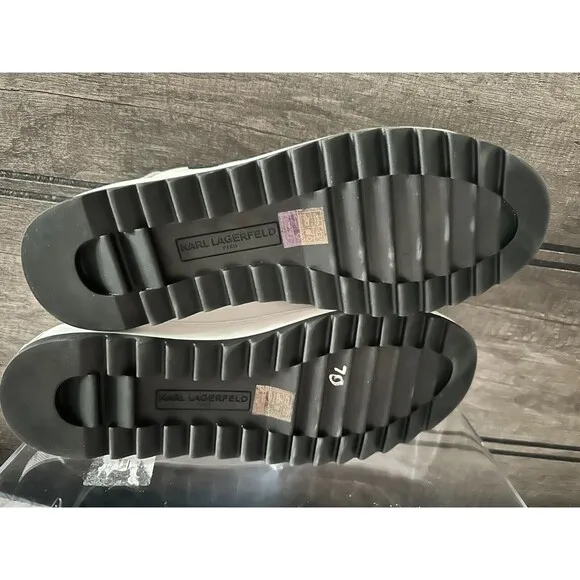 NWOB KARL LAGERFELD PARIS Men's SHOES 9.5 M  Reflective Heart Logo Sneaker