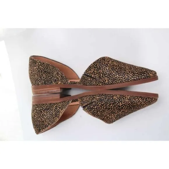 NWOB MADEWELL the marisa marissa calf hair flats shoes womens Animal Print sz 6