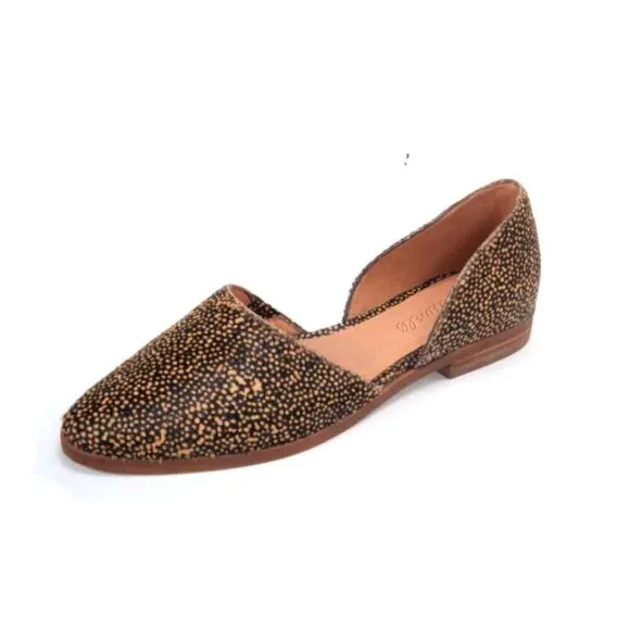 NWOB MADEWELL the marisa marissa calf hair flats shoes womens Animal Print sz 6