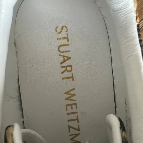 NWOB STUART WEITZMAN Livvy Leopard-Print Raffia Sneakers