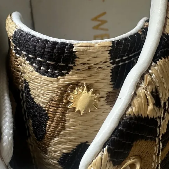 NWOB STUART WEITZMAN Livvy Leopard-Print Raffia Sneakers