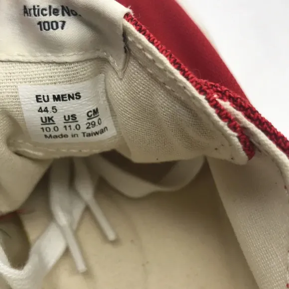 NWOT Article No. 1007 Red Canvas Sneakers