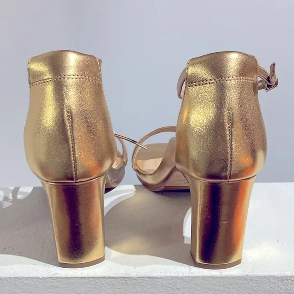 NWOT Bared Footwear Swift Gold Heels
