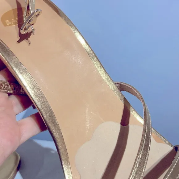 NWOT Bared Footwear Swift Gold Heels