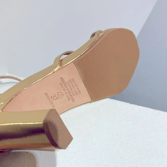 NWOT Bared Footwear Swift Gold Heels