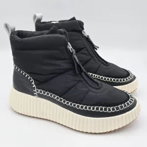 NWOT Dolce Vita Devlin Platform Zip-Up Sneakers, Black Nylon, Women's 8