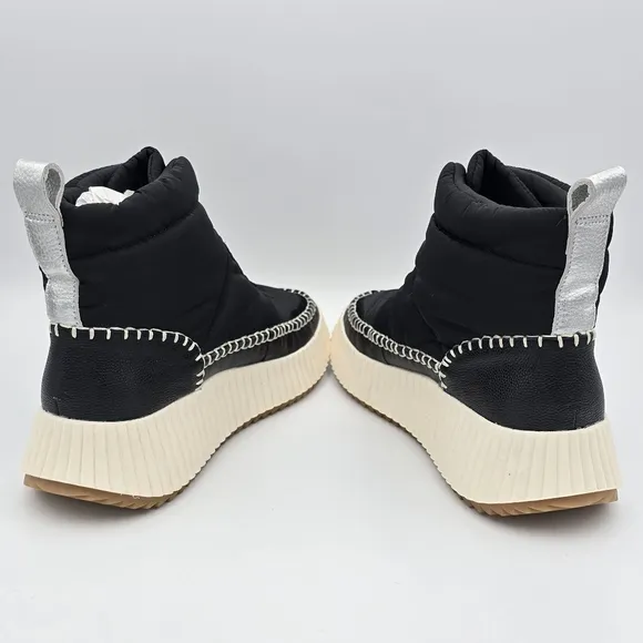 NWOT Dolce Vita Devlin Platform Zip-Up Sneakers, Black Nylon, Women's 8