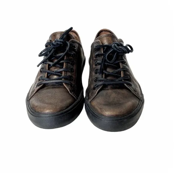NWOT Frye Mens Astor Low Lace Brushed Leather Sneakers With Black Soles Size 8.5