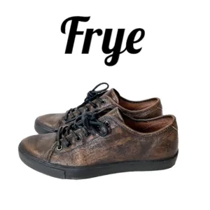 NWOT Frye Mens Astor Low Lace Brushed Leather Sneakers With Black Soles Size 8.5