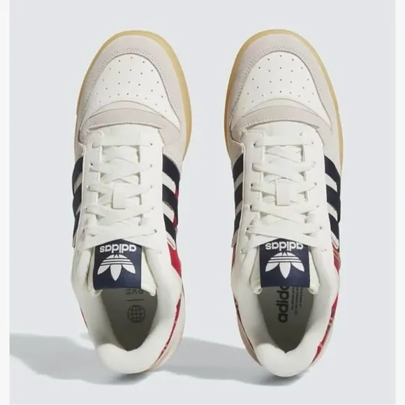 NWOT Men’s Adidas Plaid Sneakers with Gum Sole Size 11 Red White Navy