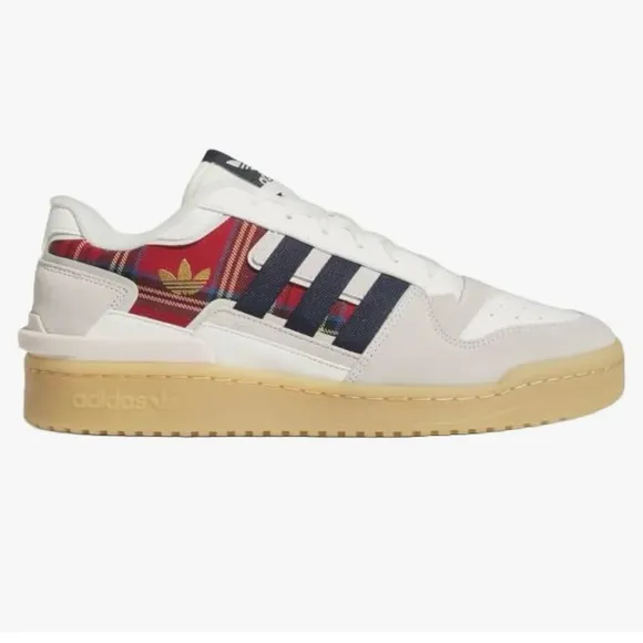 NWOT Men’s Adidas Plaid Sneakers with Gum Sole Size 11 Red White Navy