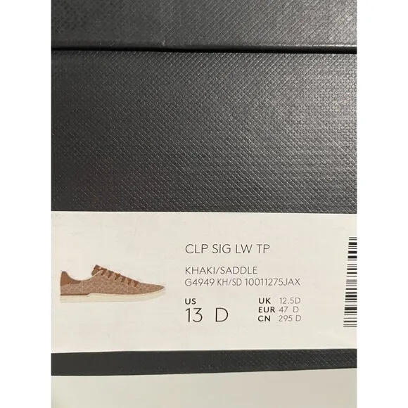 NWT $150 Coach Clip Low Top Sneaker Signature Khaki Saddle Men's 13D