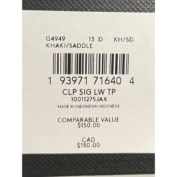 NWT $150 Coach Clip Low Top Sneaker Signature Khaki Saddle Men's 13D
