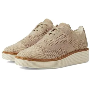 NWT Cole Haan Women's OriginalGrand Platform Stitchlite Oxford Shoes,Beige-Size7