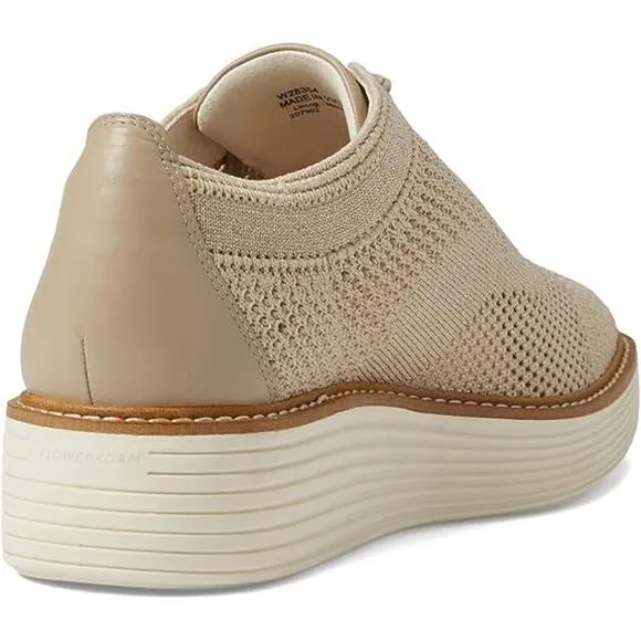 NWT Cole Haan Women's OriginalGrand Platform Stitchlite Oxford Shoes,Beige-Size7