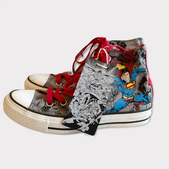 NWT Converse LIMITED EDITION DC Superman Sneakers Sz 3
