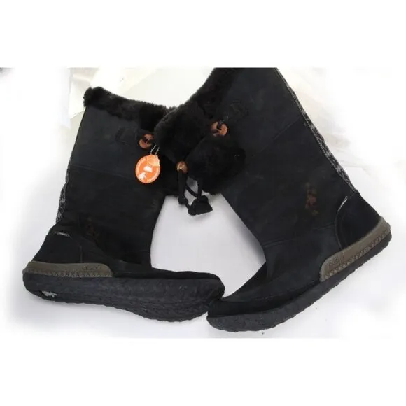NWT cushe cabin fever winter boots faux fur womens shoes leather waterproof 7