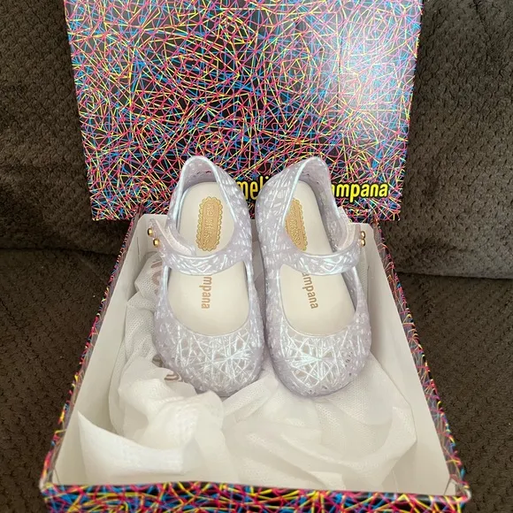 NWT MINI MELISSA Campana Zig Zag Kids Mary Jane Flats Size 5T