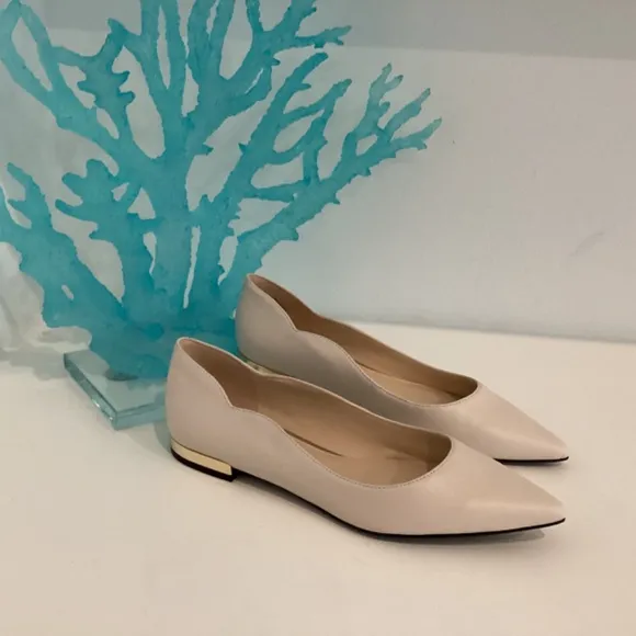 NWT NINE WEST CREAM COLOR FLATS POINTY SHOES SZ 7 M
