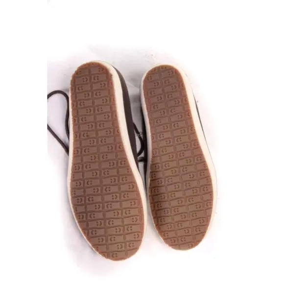 NWT sanuk neakers shoes casual canvas fabric MENS lace up shoes brown  sz 7