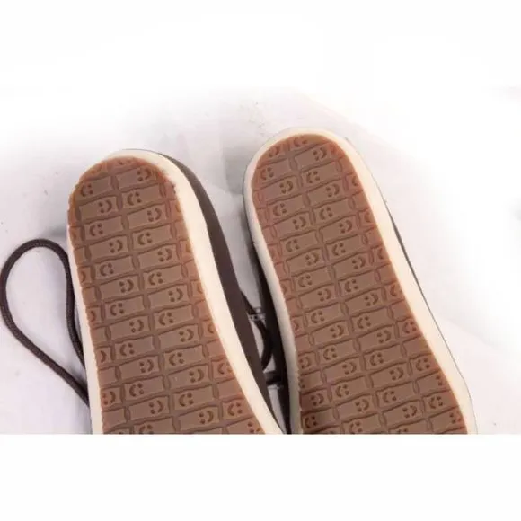 NWT sanuk neakers shoes casual canvas fabric MENS lace up shoes brown  sz 7