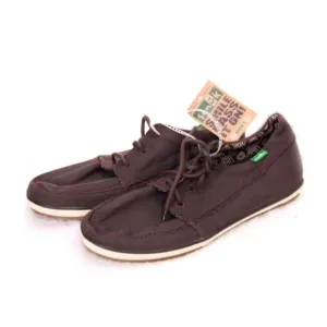 NWT sanuk neakers shoes casual canvas fabric MENS lace up shoes brown  sz 7