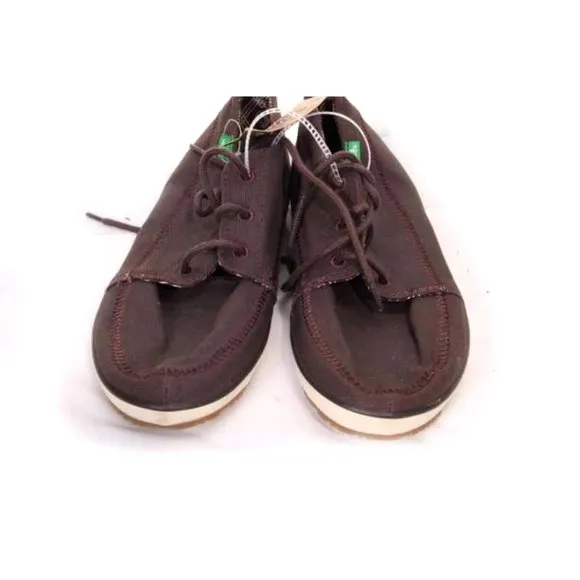 NWT sanuk neakers shoes casual canvas fabric MENS lace up shoes brown  sz 7