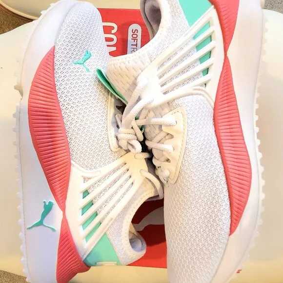 NWT Shoes Women Athletic Puma SZ Women 7,  Youth Equivalent 5, White Orange