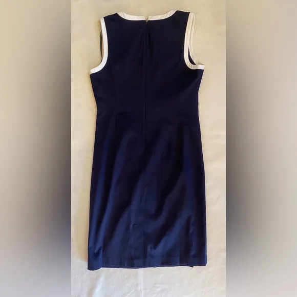 NWT Talbots Navy with White Trim MIDI Dress