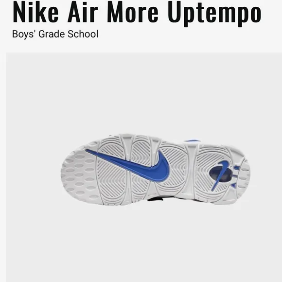 NWT Unisex Nike Air More Uptempo sneakers blue and white size 5