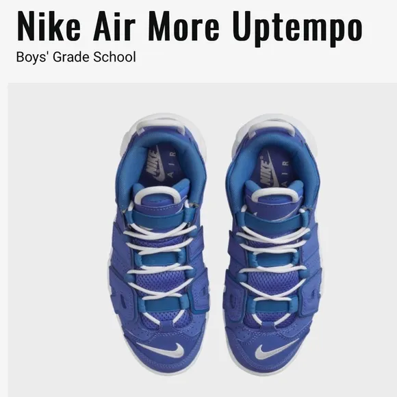 NWT Unisex Nike Air More Uptempo sneakers blue and white size 5