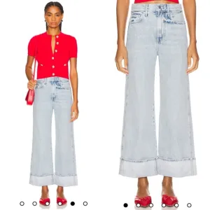 NWT Veronica Beard Taylor Cropped Wide Pant in Airway Cloud Size 26 Blue Jeans