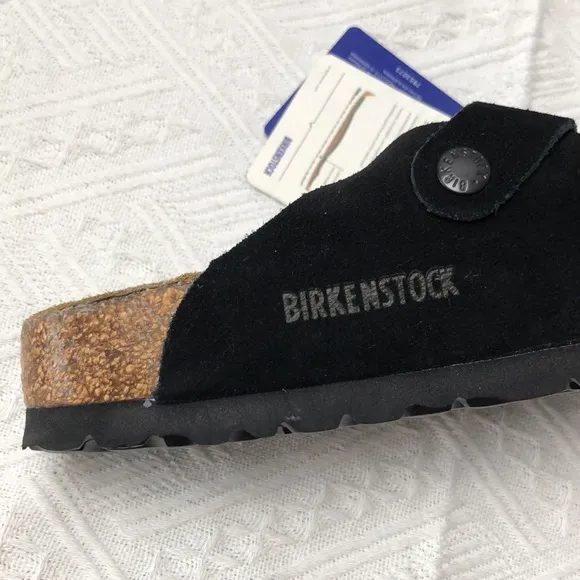 🥤NWT Women's Black Suede Birkenstock Boston Shoes - Narrow Fit